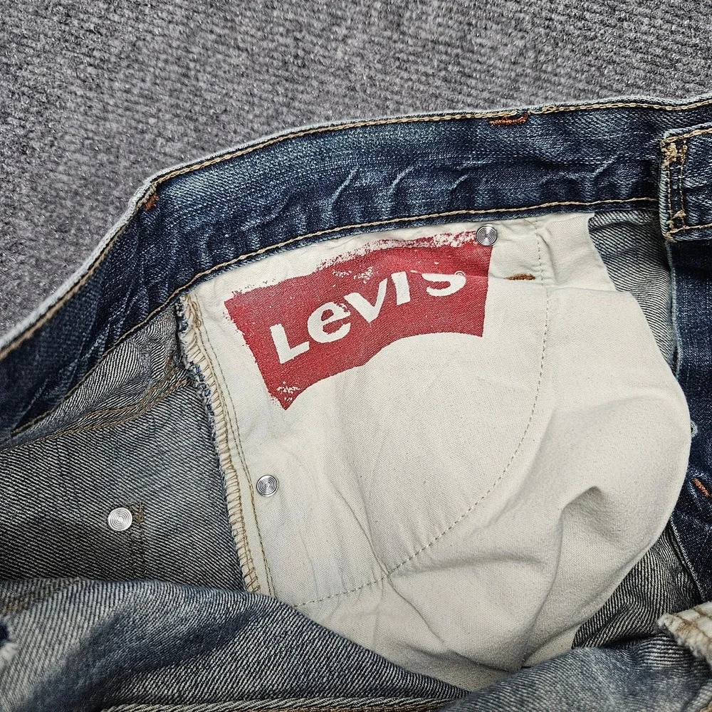 Levis 514 Slim Straight Jeans Mens 33x30 Blue Denim Grunge‎ Casual Western
